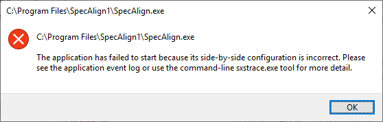 Error message when running executable.
